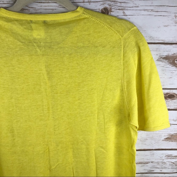 J. Crew yellow linen blend 1/2 button cardigan - Picture 7 of 8